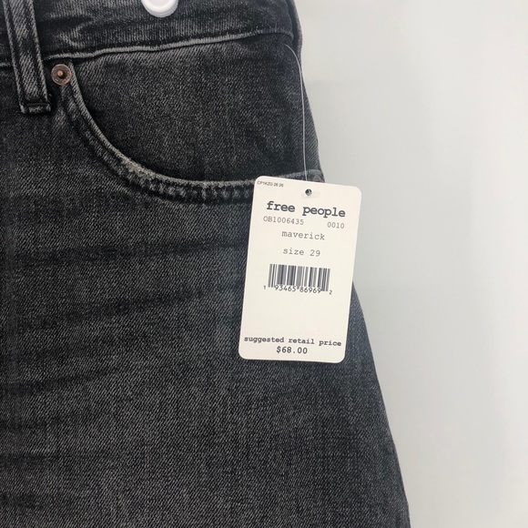 Free People Denim Black Mini Skirt New Size 26 /29 - Picture 4 of 7